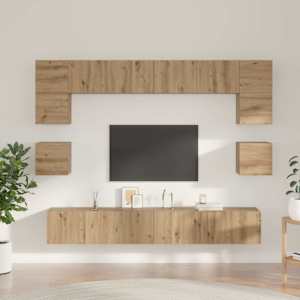 Sestava TV skříněk 8 pcs Artisanový dub kompozitní dřevo - obrázek 4