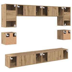 Sestava TV skříněk 8 pcs Artisanový dub kompozitní dřevo - obrázek 11