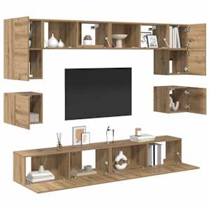 Sestava TV skříněk 8 pcs Artisanový dub kompozitní dřevo - obrázek 3