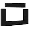 vidaXL Telerikapi komplekt 8 tk Must tamm Tehispuit