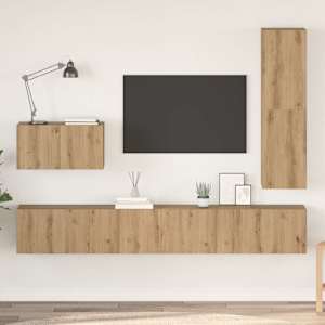 Sestava TV skříněk 4 ks Artisanový dub Kompozitní dřevo - obrázek 1
