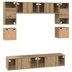 Sestava TV skříněk 8 pcs Artisanový dub kompozitní dřevo - obrázek 10