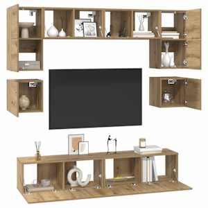 Sestava TV skříněk 8 pcs Artisanový dub kompozitní dřevo - obrázek 3
