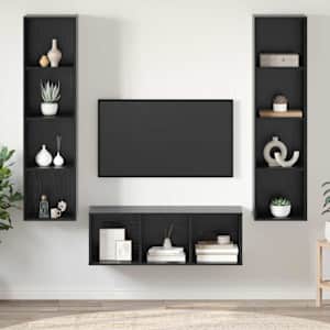 Sestava TV skříněk Nástěnný 3 pcs Černý dub kompozitní dřevo - obrázek 1
