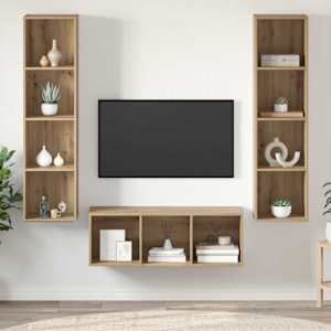 Sestava TV skříněk 3 pcs Artisanový dub kompozitní dřevo - obrázek 1