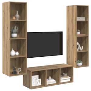 Sestava TV skříněk 3 pcs Artisanový dub kompozitní dřevo - obrázek 3