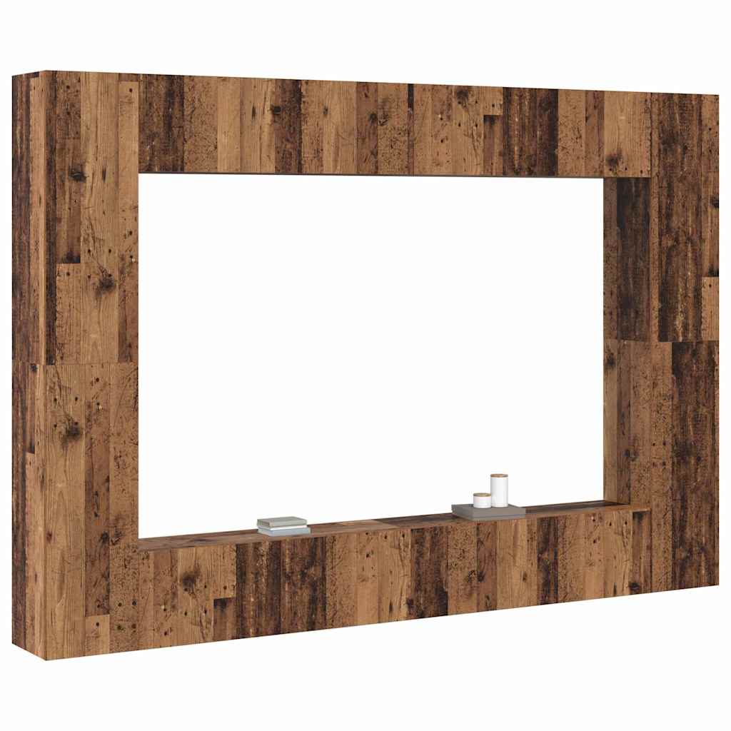 vidaXL Tv-meubelset 8 pcs Oud hout 100 x 30 x 30 cm Bewerkt hout