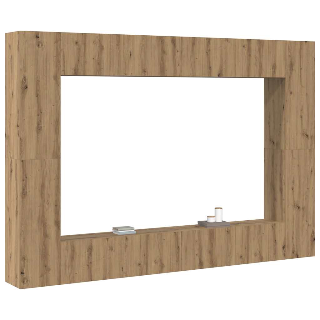 vidaXL Tv-meubelset Wandgemonteerd 8 pcs artisanaal eikenkleurig