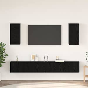 Nástěnná skříň na TV 3 pcs 100 x 30 x 30 cm Černý dub - obrázek 1