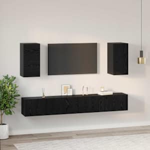 Nástěnná skříň na TV 3 pcs 100 x 30 x 30 cm Černý dub - obrázek 4