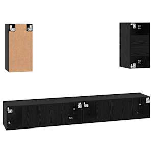 Nástěnná skříň na TV 3 pcs 100 x 30 x 30 cm Černý dub - obrázek 10