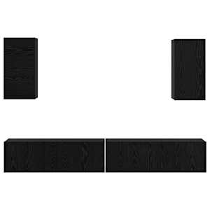Nástěnná skříň na TV 3 pcs 100 x 30 x 30 cm Černý dub - obrázek 8