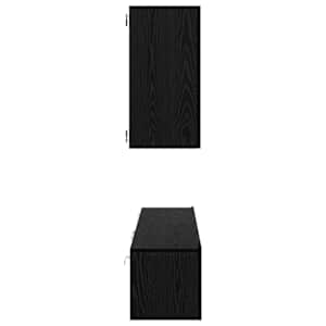 Nástěnná skříň na TV 3 pcs 100 x 30 x 30 cm Černý dub - obrázek 9