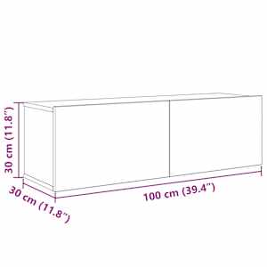 Nástěnná skříň na TV 3 pcs 100 x 30 x 30 cm Černý dub - obrázek 17