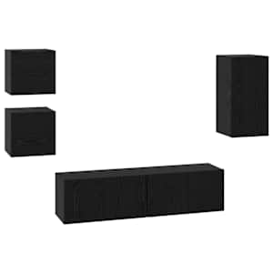 Sestava TV skříněk Nástěnný 5 pcs Černý dub kompozitní dřevo - obrázek 2