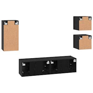 Sestava TV skříněk Nástěnný 5 pcs Černý dub kompozitní dřevo - obrázek 11