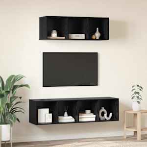 Sestava TV skříněk Nástěnný 2 pcs Černý dub kompozitní dřevo - obrázek 4