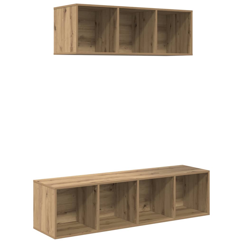 Thumbnail - vidaXL TV-Schrank Set Wandmontiert 2 pcs Artisan-Eiche Holzwerkstoff