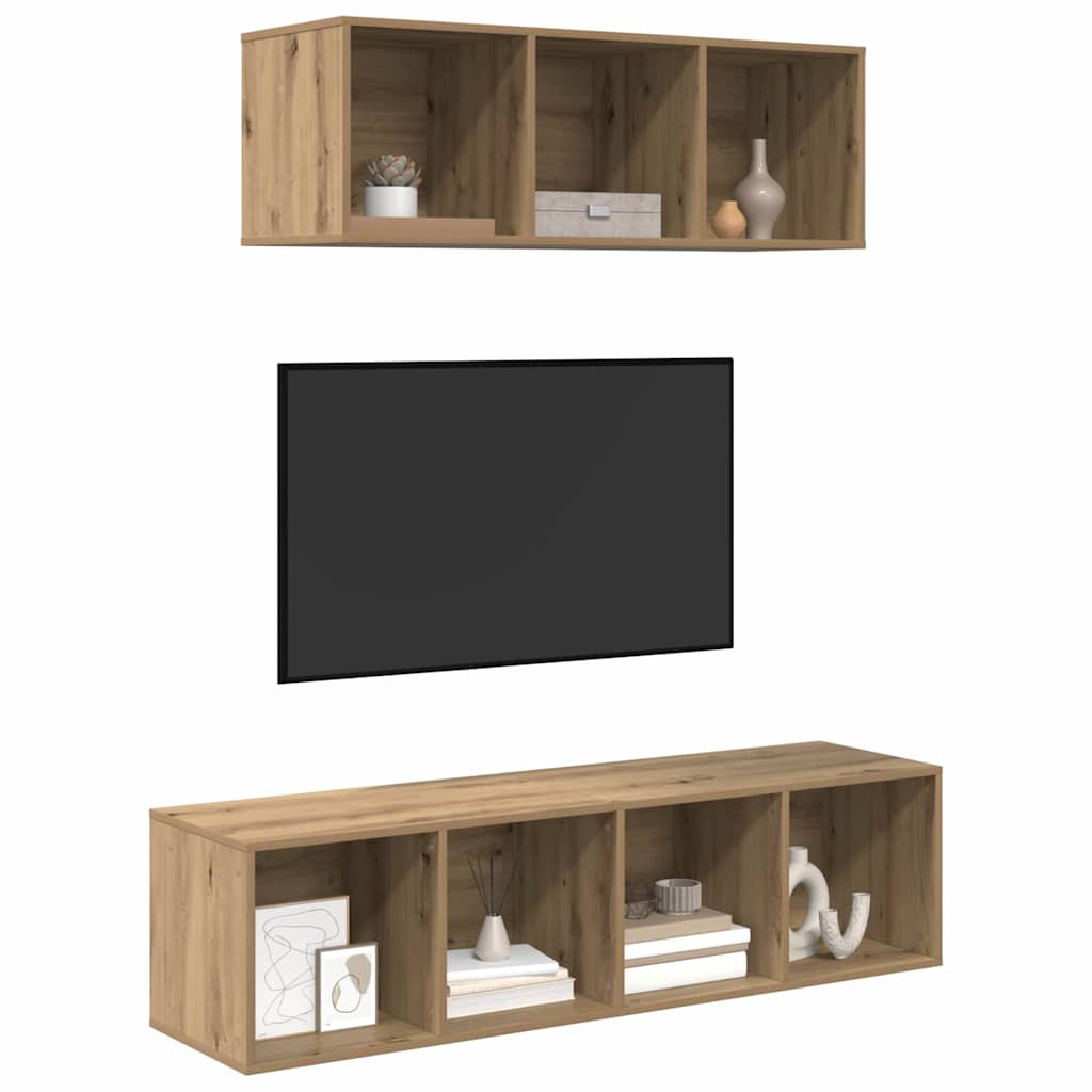 vidaXL TV-kast set 2 pcs artisanaal eikenkleurig 37 x 37 x 142.5 cm