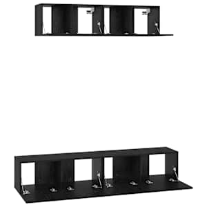 Sestava TV skříněk Nástěnný 4 pcs Černý dub kompozitní dřevo - obrázek 7