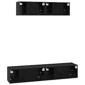 Sestava TV skříněk Nástěnný 4 pcs Černý dub kompozitní dřevo - obrázek 10