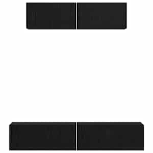 Sestava TV skříněk Nástěnný 4 pcs Černý dub kompozitní dřevo - obrázek 8