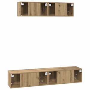 Sestava TV skříněk 4 pcs Artisanový dub kompozitní dřevo - obrázek 9