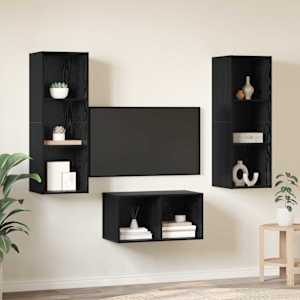 Sestava TV skříněk Černý dub 37 x 37 x 107 cm kompozitní dřevo - obrázek 4