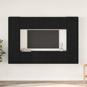 Komplet TV omaric 8 pcs Črna Orehovina Konstruiran les