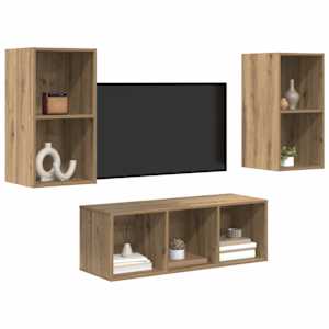 Sestava TV skříněk 3 pcs Artisanový dub kompozitní dřevo - obrázek 3