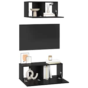 Sestava TV skříněk Nástěnný 2 pcs Černý dub kompozitní dřevo - obrázek 3