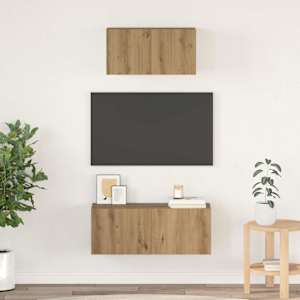 Sestava TV skříněk 2 pcs Artisanový dub Kompozitní dřevo - obrázek 1