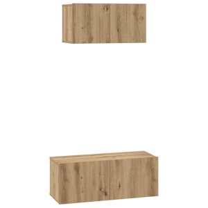 Sestava TV skříněk 2 pcs Artisanový dub Kompozitní dřevo - obrázek 2