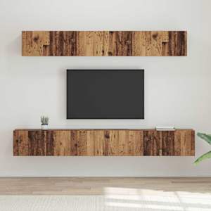 Sestava TV skříněk Nástěnný 5 pcs Staré dřevo kompozitní dřevo - obrázek 1
