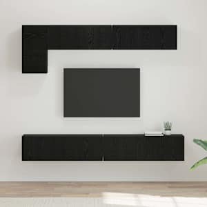Sestava TV skříněk Nástěnný 5 pcs Černý dub kompozitní dřevo - obrázek 1