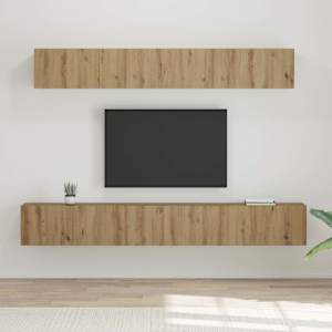 Komplet TV omaric 5 pcs Umetni hrast Konstruiran les