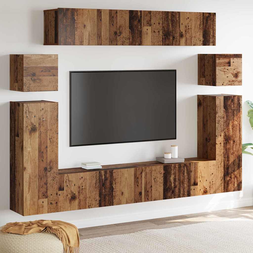 vidaXL Cabinet TV 8 pcs Maro 30.5 x 30 x 90 cm Lemn compozit