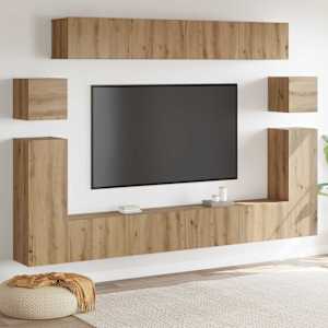 TV jednotky Nástěnný 4 pcs Artisanový dub Kompozitní dřevo - obrázek 1