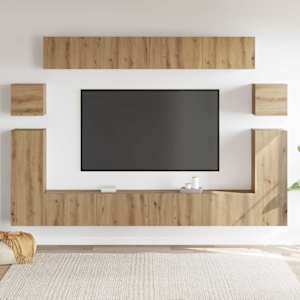 TV jednotky Nástěnný 4 pcs Artisanový dub Kompozitní dřevo - obrázek 4
