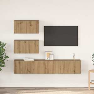 Sestava TV skříněk 4 pcs Dub artisan Kompozitní dřevo - obrázek 1