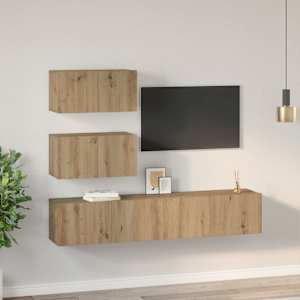 Sestava TV skříněk 4 pcs Dub artisan Kompozitní dřevo - obrázek 4