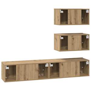 Sestava TV skříněk 4 pcs Dub artisan Kompozitní dřevo - obrázek 9