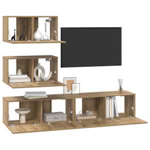 Sestava TV skříněk 4 pcs Dub artisan Kompozitní dřevo - obrázek 3
