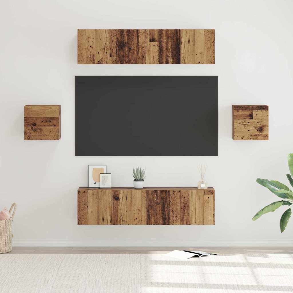 vidaXL TV-Schrank-Set 6 pcs Altholz Mittel 30,5 x 30 x 30 cm