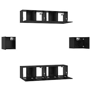 Sestava TV skříněk Nástěnný 6 pcs Černý dub kompozitní dřevo - obrázek 7