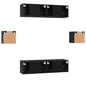 Sestava TV skříněk Nástěnný 6 pcs Černý dub kompozitní dřevo - obrázek 10