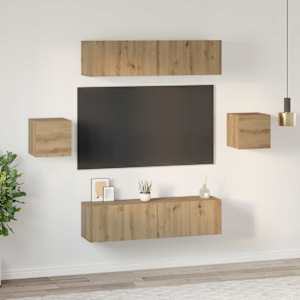 Sestava TV skříněk 6 pcs Artisanový dub kompozitní dřevo - obrázek 4