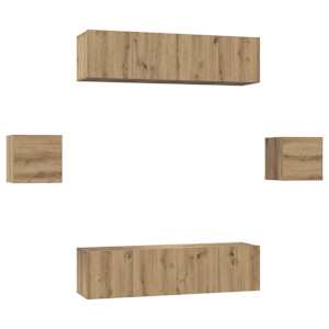 Sestava TV skříněk 6 pcs Artisanový dub kompozitní dřevo - obrázek 2