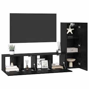 Sestava TV skříněk Nástěnný 3 pcs Černý dub kompozitní dřevo - obrázek 3