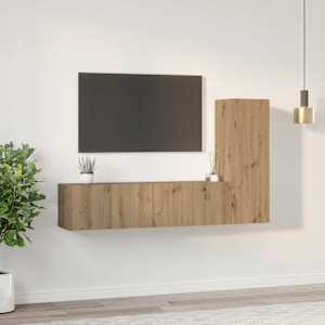 Sestava TV skříněk 3 pcs Artisanový dub kompozitní dřevo - obrázek 4
